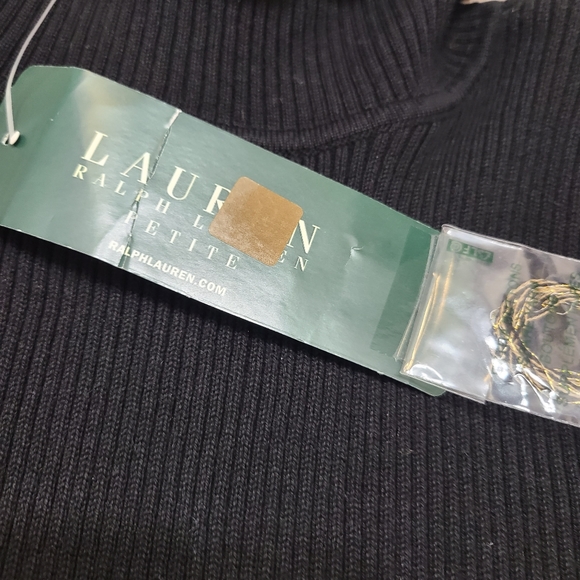 *SOLD* NEW Ralph Lauren Womens Sweater Small Turtleneck Striped Black Gold - Picture 4 of 9
